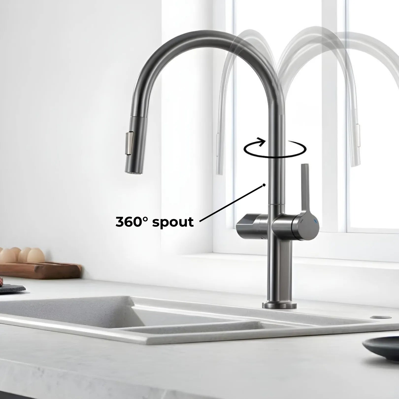 Tume Pull-Out Kitchen Tap with Temperature Display