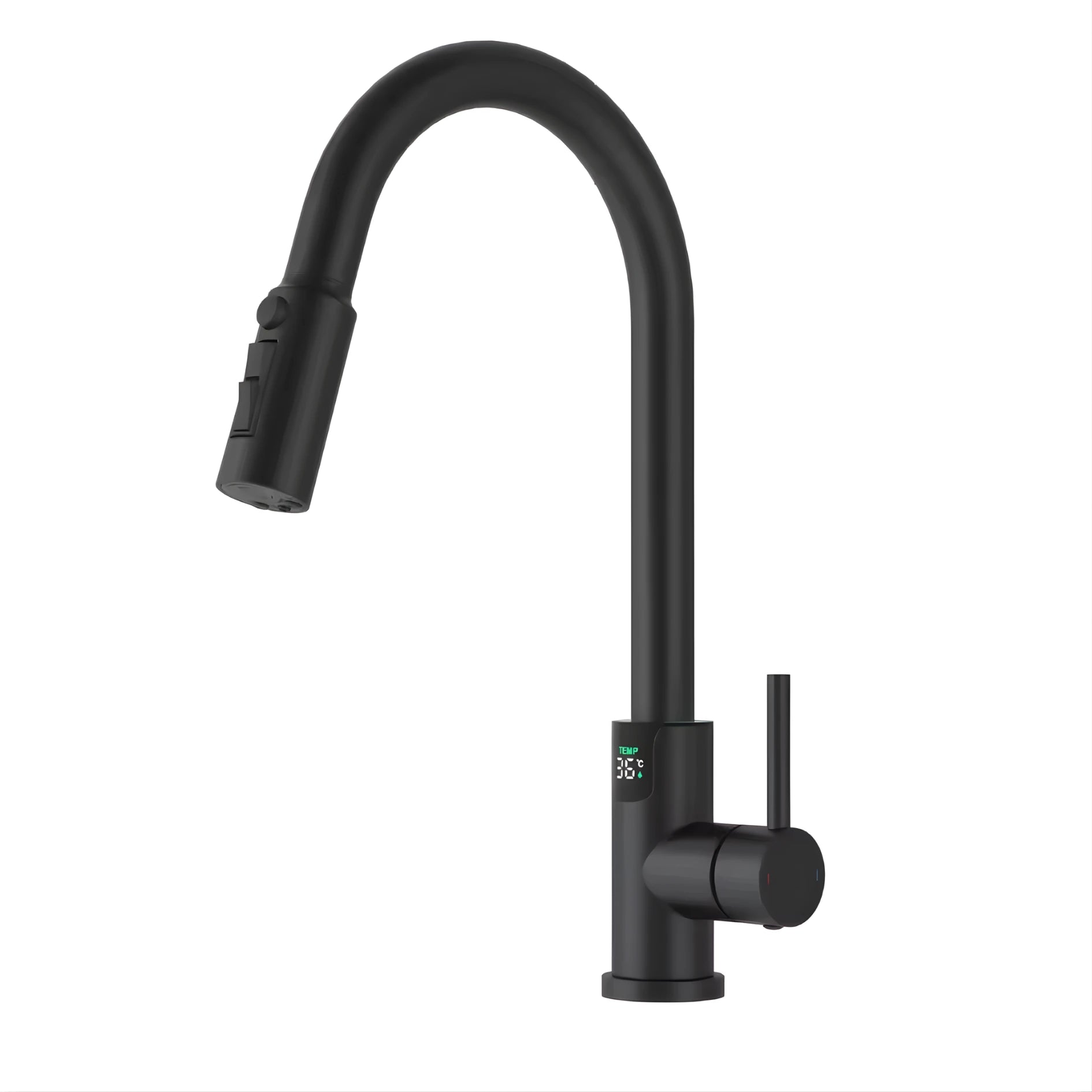 Mulle Pull-Out LED Temperature Display Kitchen Tap