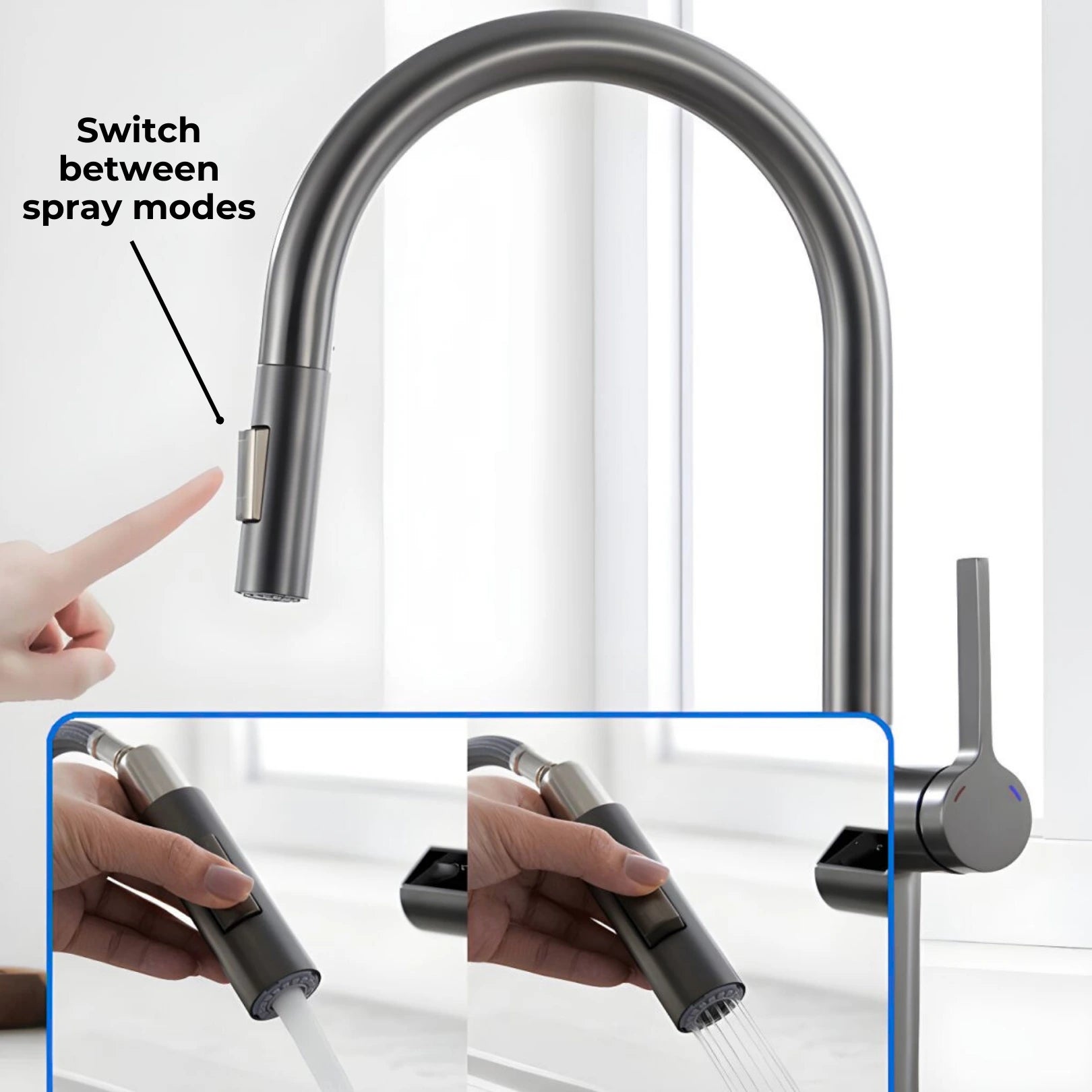 Tume Pull-Out Kitchen Tap with Temperature Display
