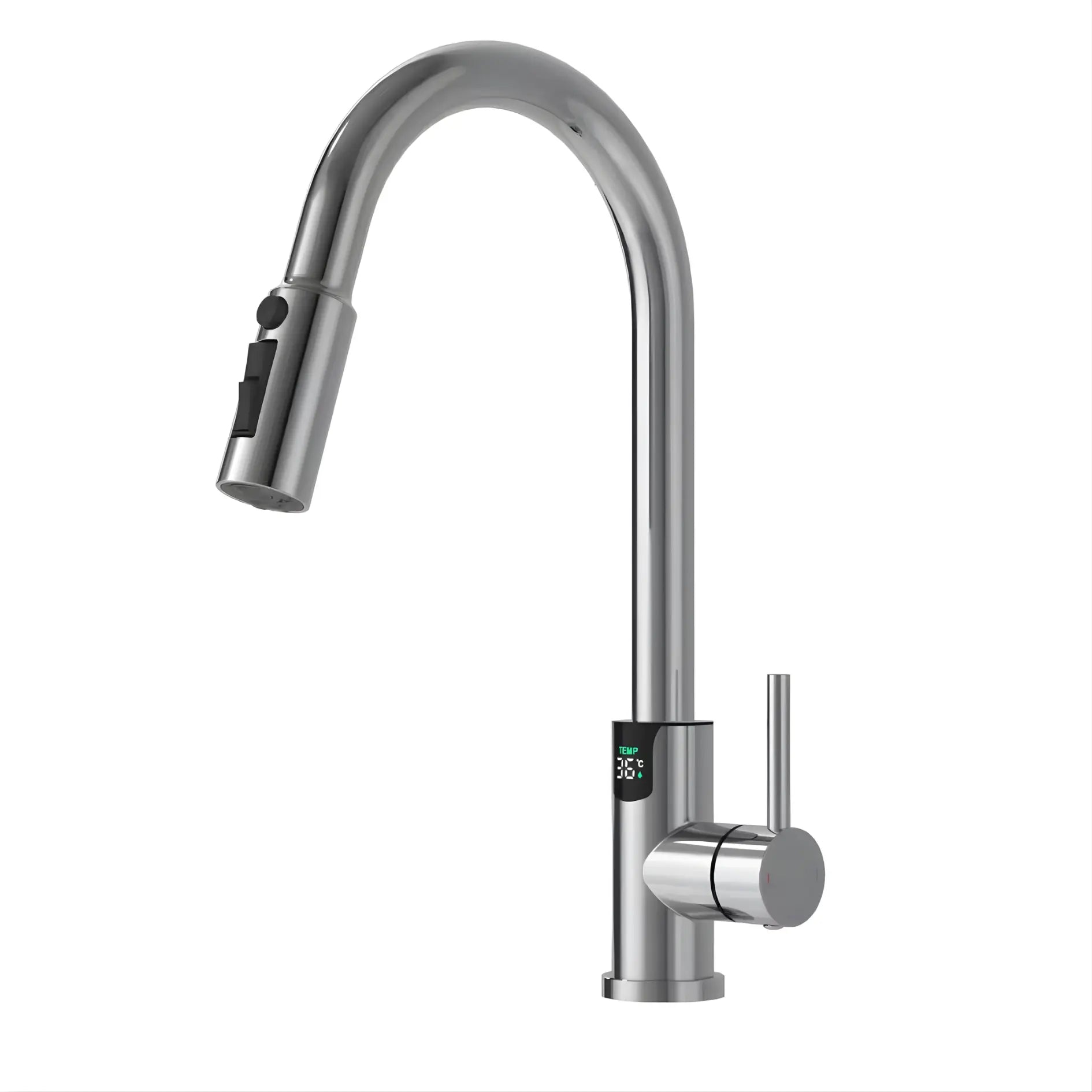 Mulle Pull-Out LED Temperature Display Kitchen Tap