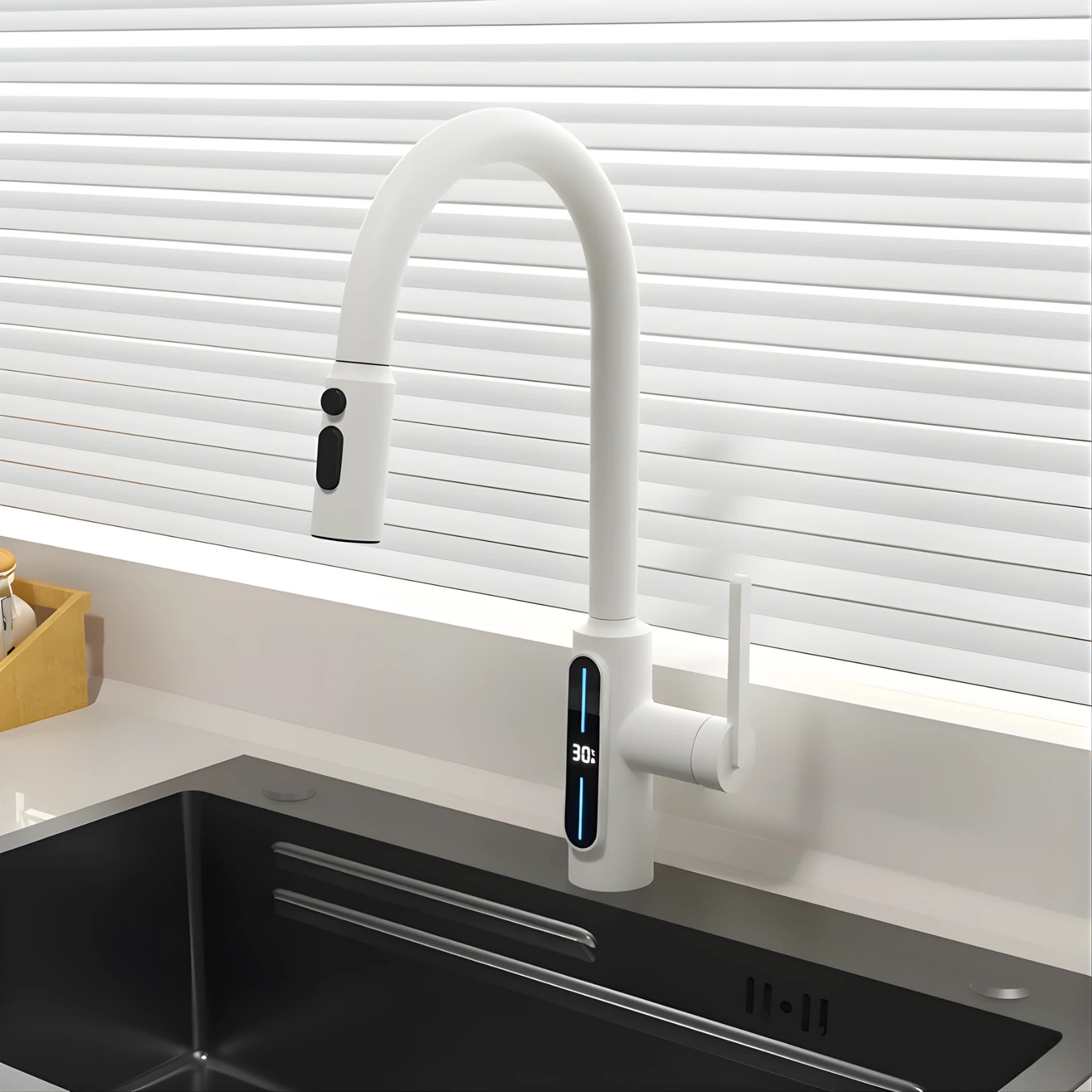 Kona Pull-Out Kitchen Tap With Temperature Display
