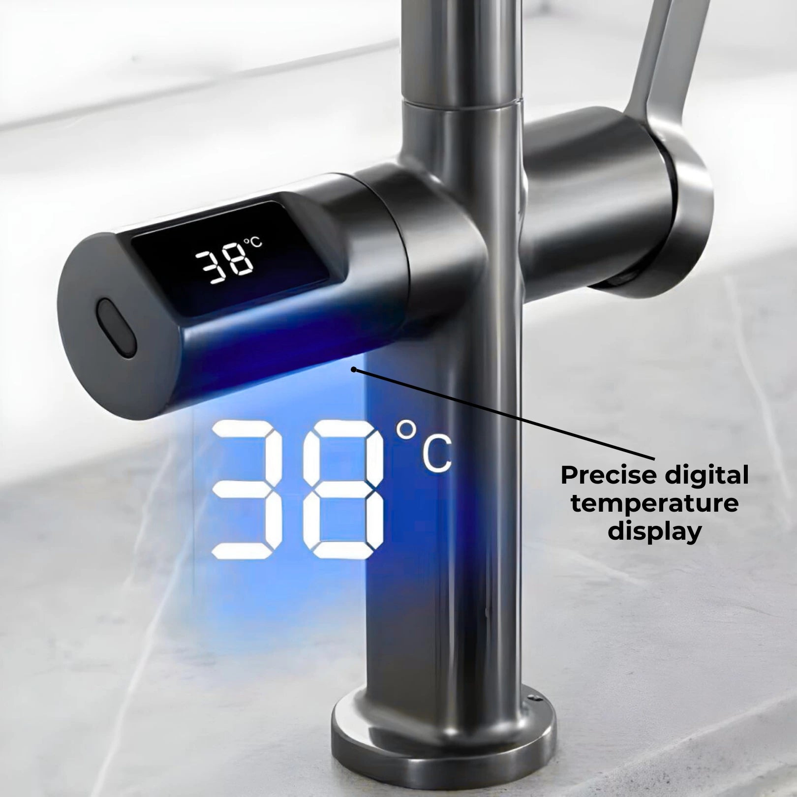 Tume Pull-Out Kitchen Tap with Temperature Display