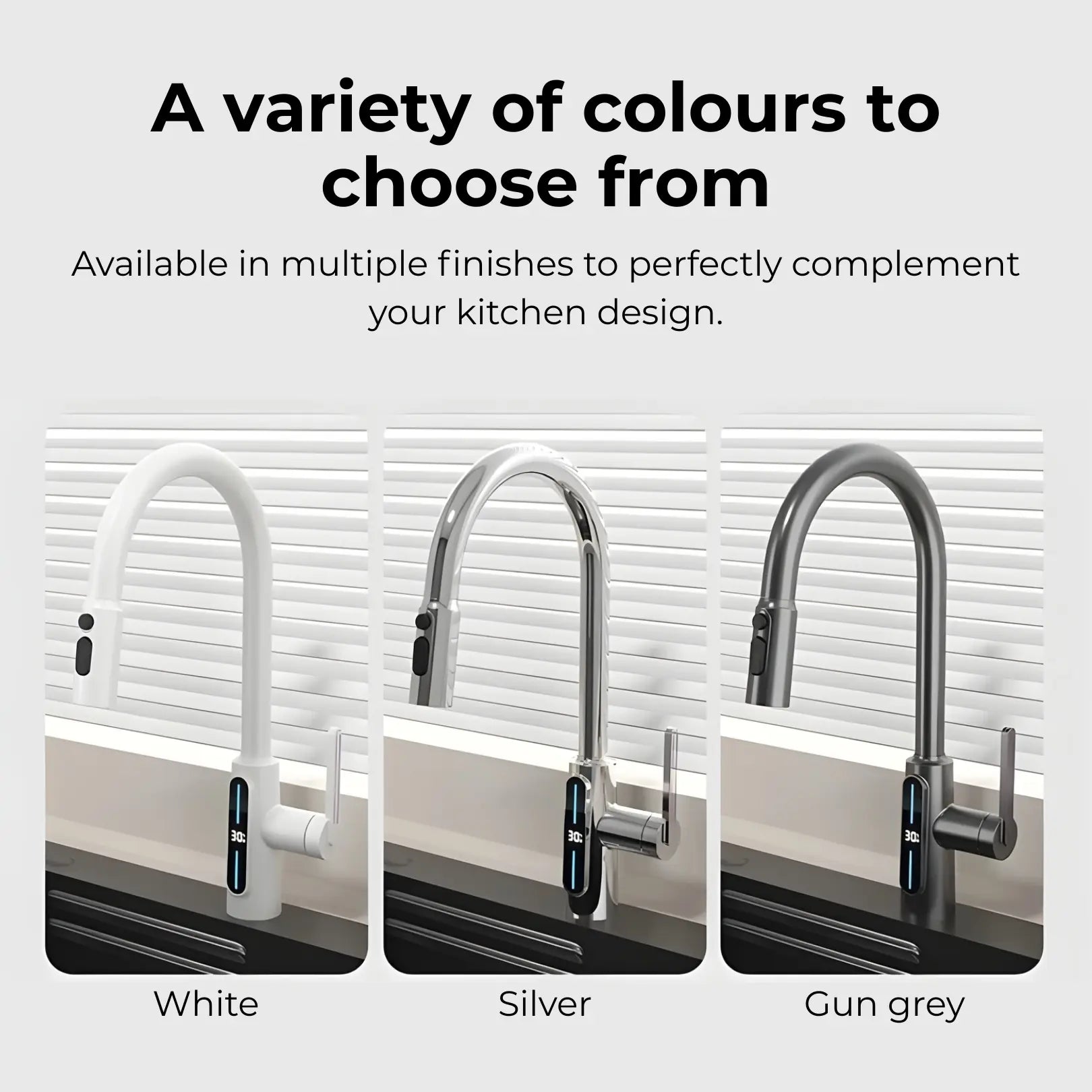 Kona Pull-Out Kitchen Tap With Temperature Display