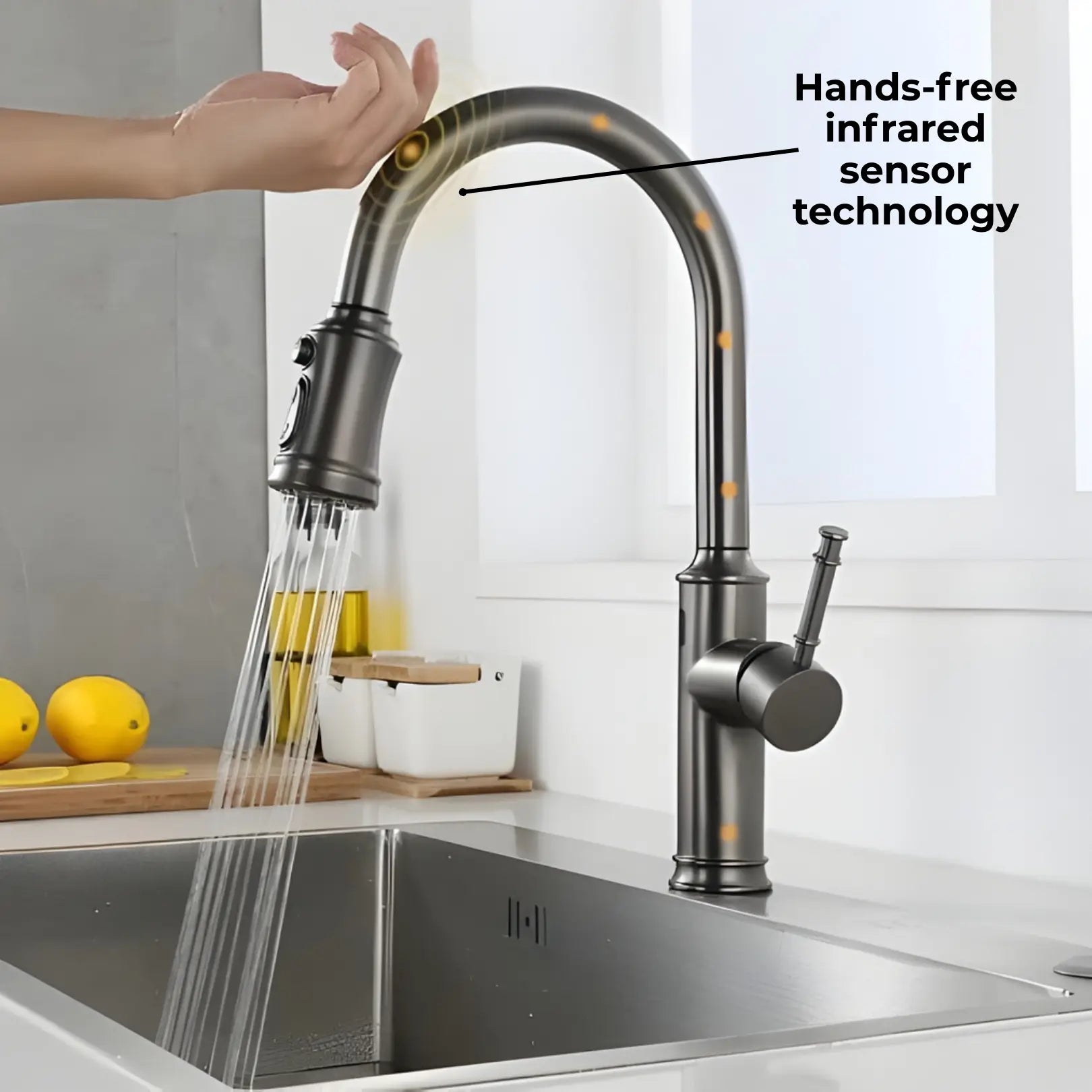 Manu Touchless Pull-Out Kitchen Tap